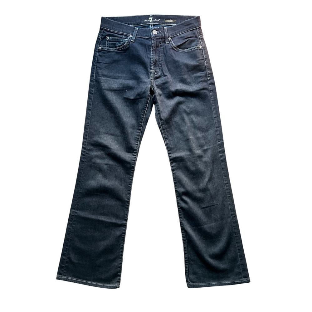 7 For All Mankind Ash Blue Gray Boot Cut Denim Jeans Size 29